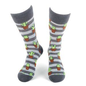 Men's Cactus Novelty Socks - Gray